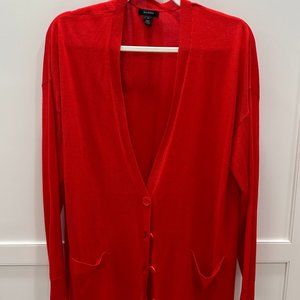 Halogen Long Button Cardigan XL Red
